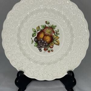 VINTAGE Copeland SPODE England Luncheon Plate 9.25" Floral /Fruit Print